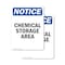 Signmission Chemical Storage Area OSHA Notice Sign, Vinyl Decal, 10in W x 14in L, 2PK OS-2PACK-NS-D-1014-V-10570 - alternate 1